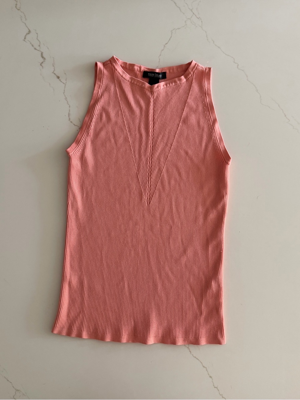 White House Black Market Coral Ribbed Sleeveless Tank